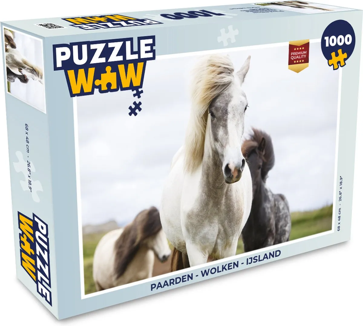 PuzzleWow Paarden Wolken IJsland Legpuzzel 1000 Stuks