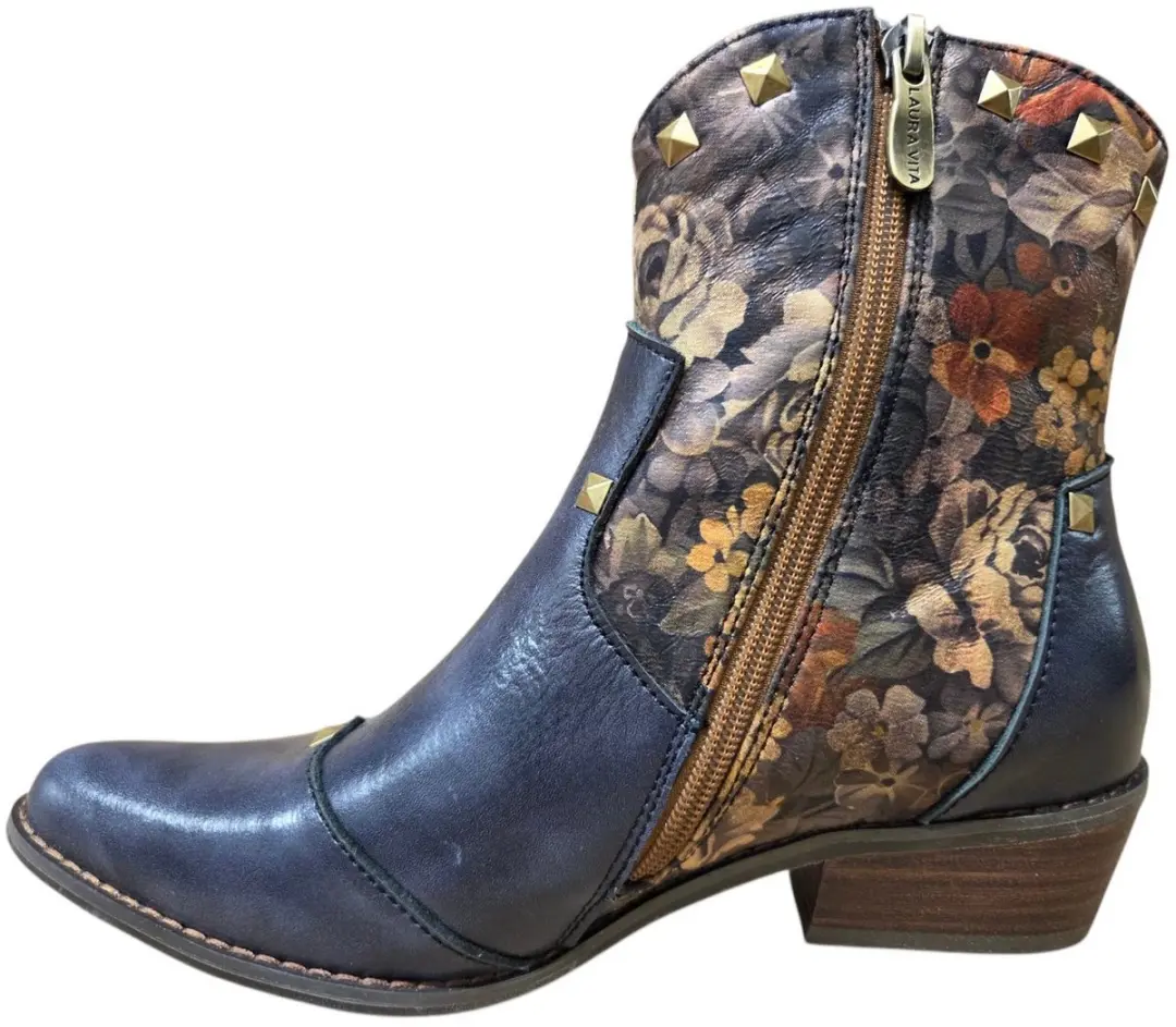 Laura Vita Hicnio 20 Antracite Cowboy Laarzen Antracite Gebloemd Leer Dames - Antracite - 39 - afbeelding 4 van 6