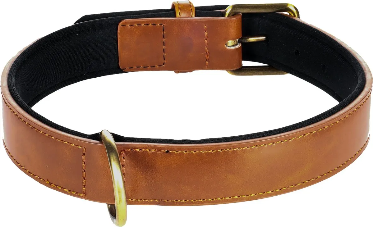 Flamingo Lyabo Halsband - Neopreen 30mm - Cognac - XL