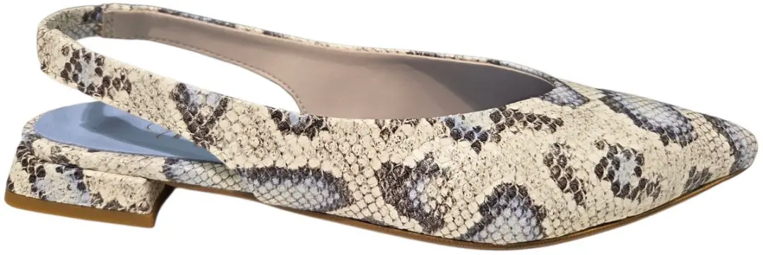 Gianluca Pisati Praia Pitone Jeans Slingback Wit Slangenprint Leer Dames