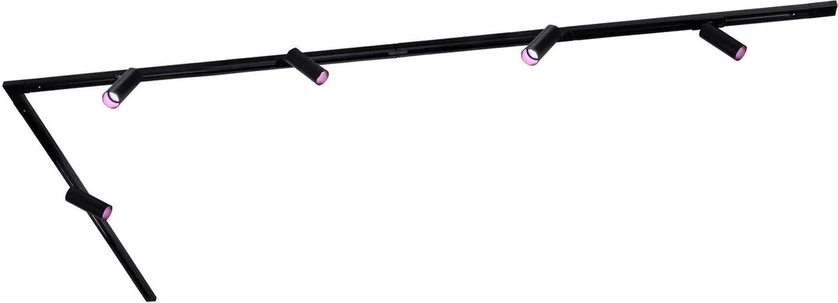 Ledvion Smart LED Railverlichting 3M - 5 Spots RGBW 4.9W - Zwart