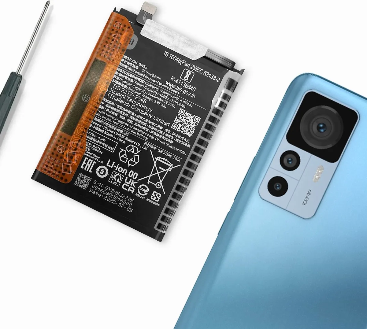 Xiaomi Poco X5 Originele Batterij 5000mAh BN5J - Zwart
