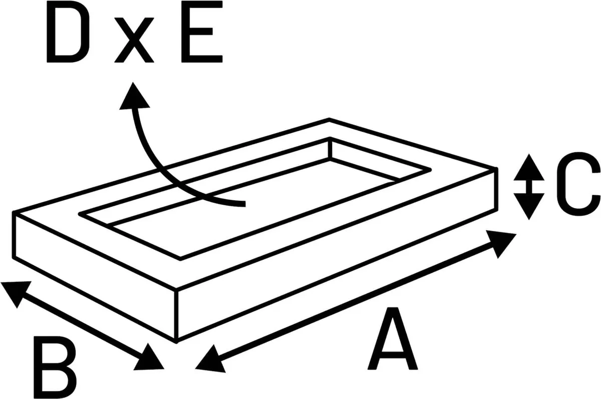 Mand Krems Rechthoekig Lichtgrijs 50x40x15cm