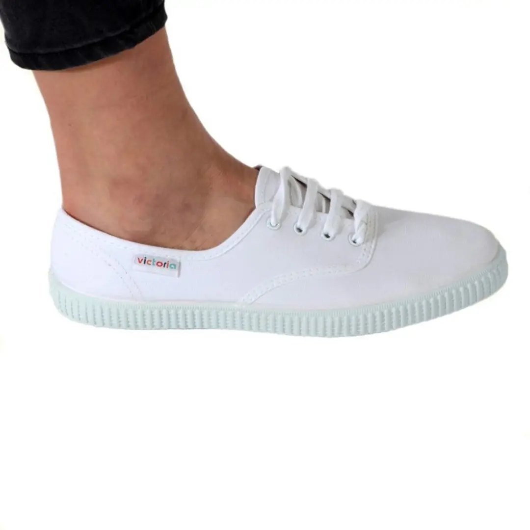 Victoria 1915 Anglaise Toile Trainers Wit - afbeelding 3 van 6