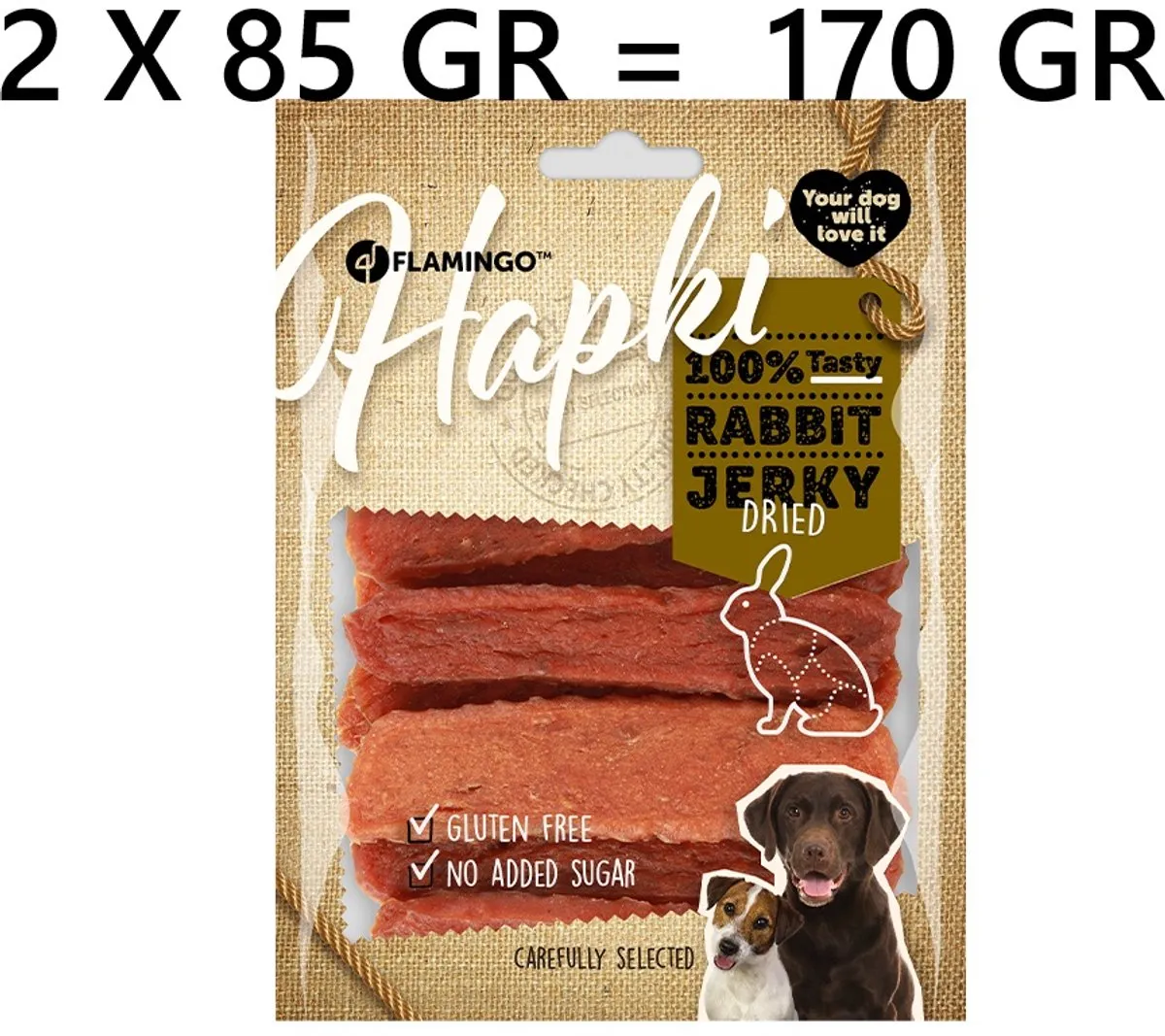 Flamingo Hapki Rabbit Strips Hondensnacks 170g