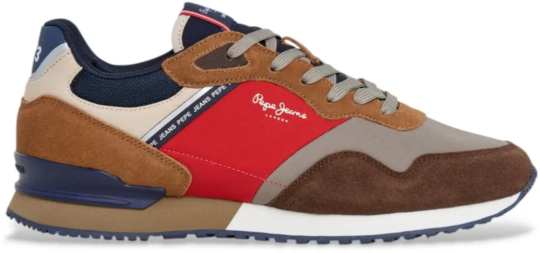 Pepe Jeans Bruine leren sneakers