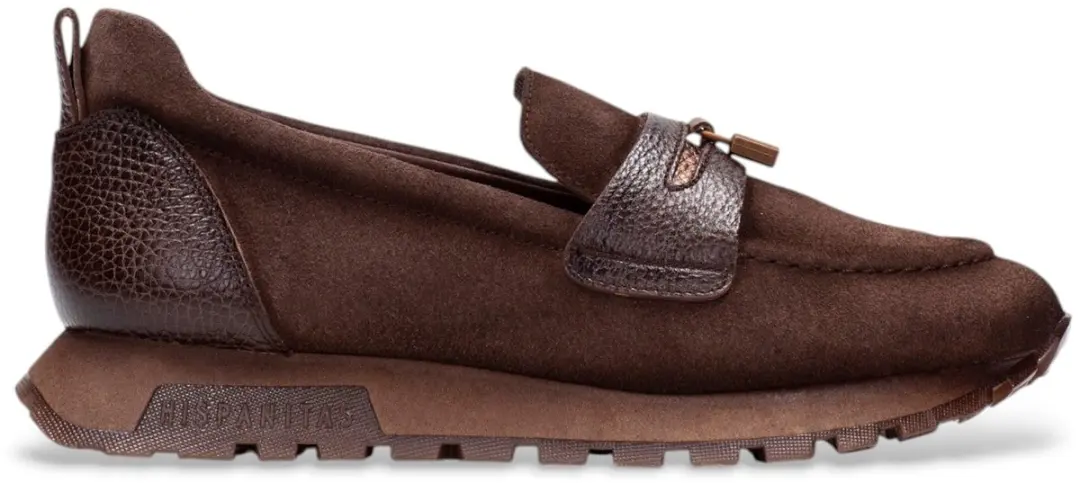 Hispanitas Bruine leren sneakers Oregon