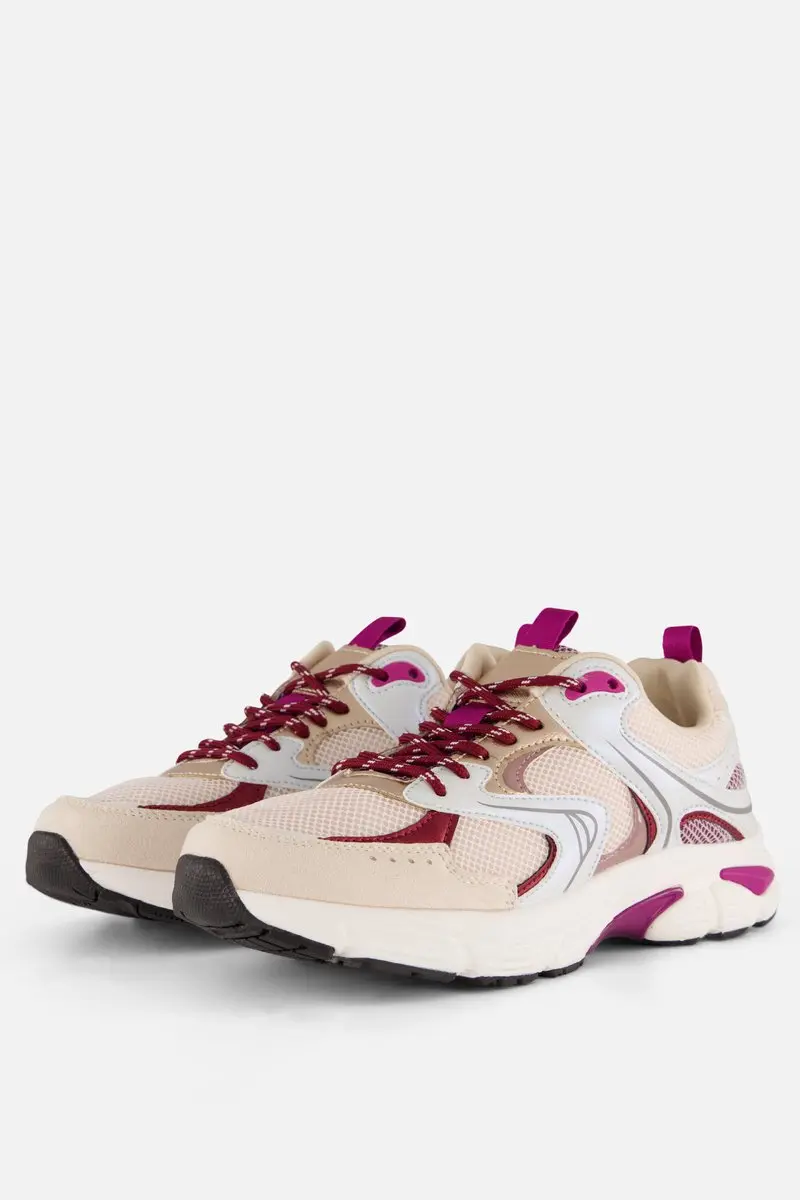 Posh sneakers beige paars Synthetisch