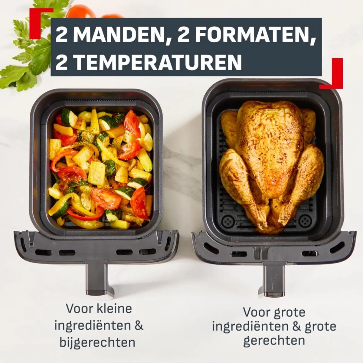 Tefal Easy Fry Crispy Stack EY7528 Dubbele Airfryer 10L - 2700W - Zwart