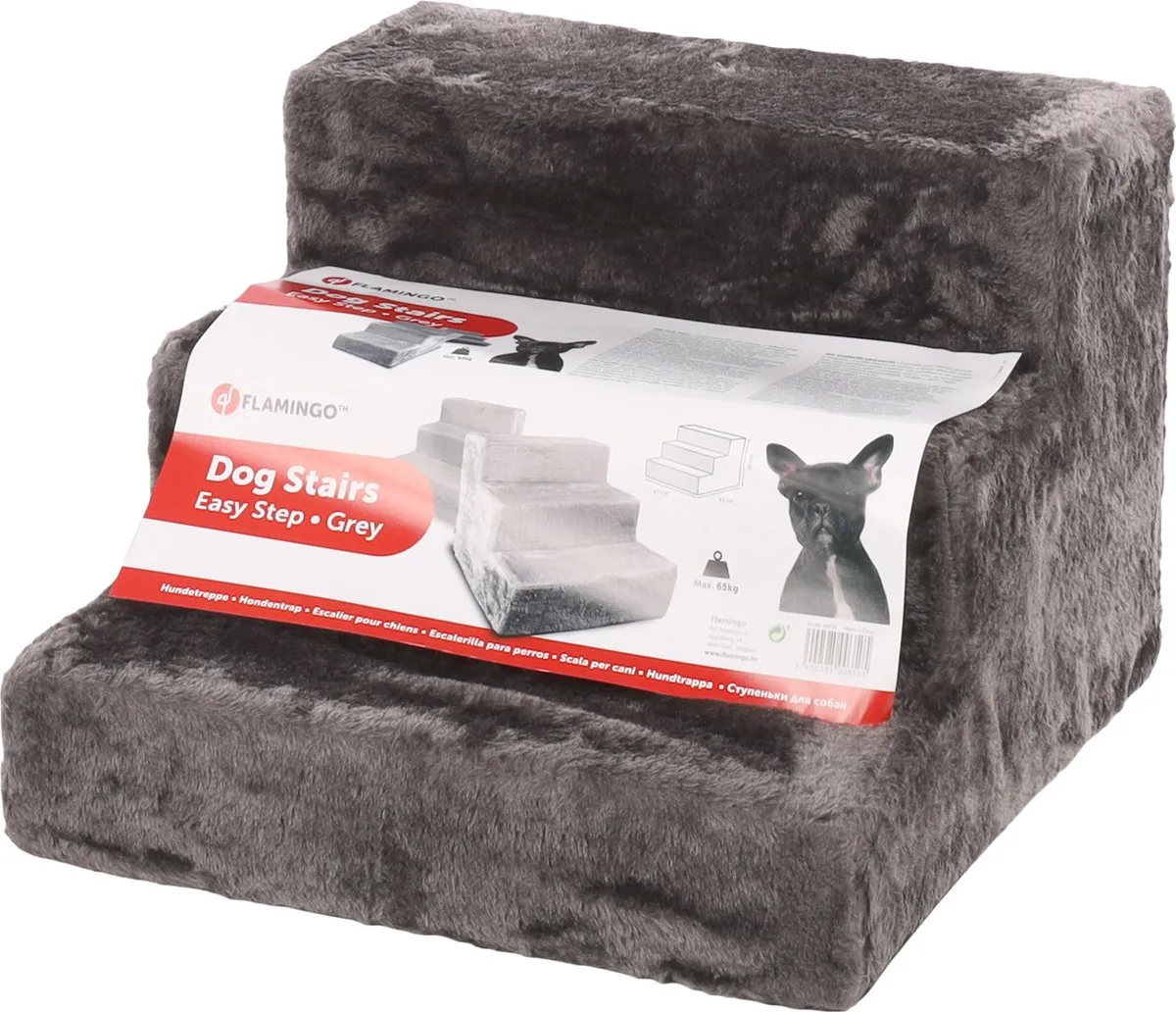 Flamingo Easy Step Hondentrap Grijs - 3 treden