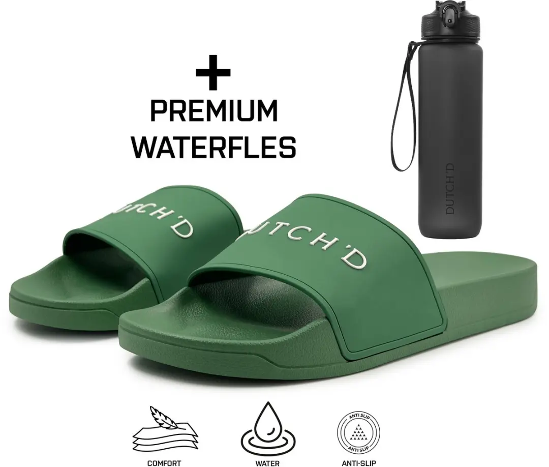 Badslippers + Waterfles