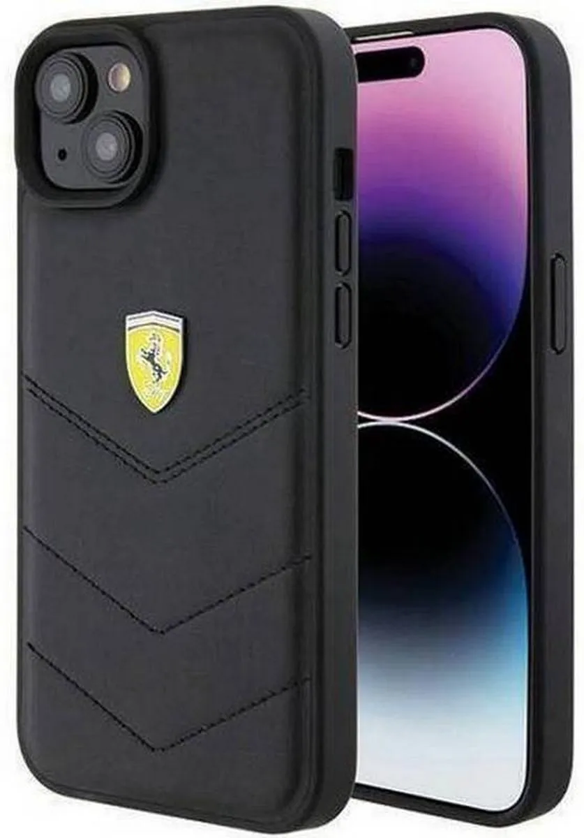 Ferrari Stitched Lines Back Case iPhone 15 Plus