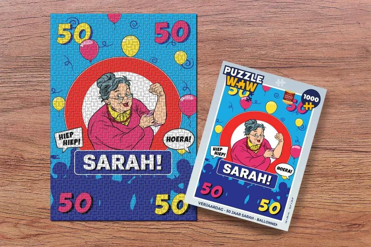PuzzleWow Sarah 50 Jaar Legpuzzel 1000 Stuks - Multicolor