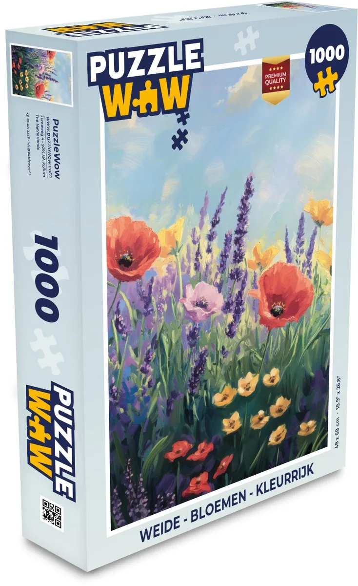 PuzzleWow Weide Bloemen Legpuzzel 1000 Stuks