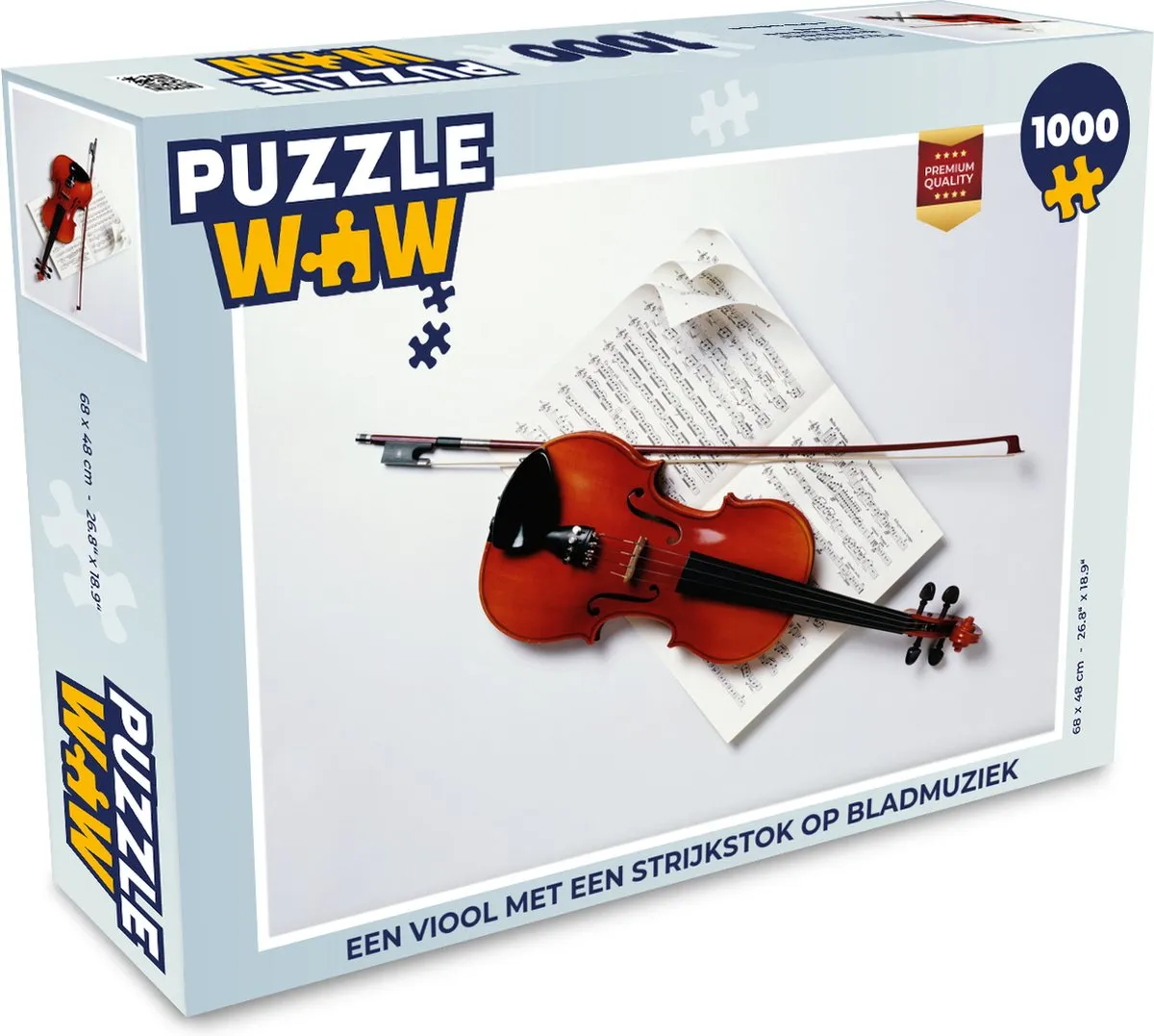 PuzzleWow Viool met Strijkstok Legpuzzel 1000 Stuks
