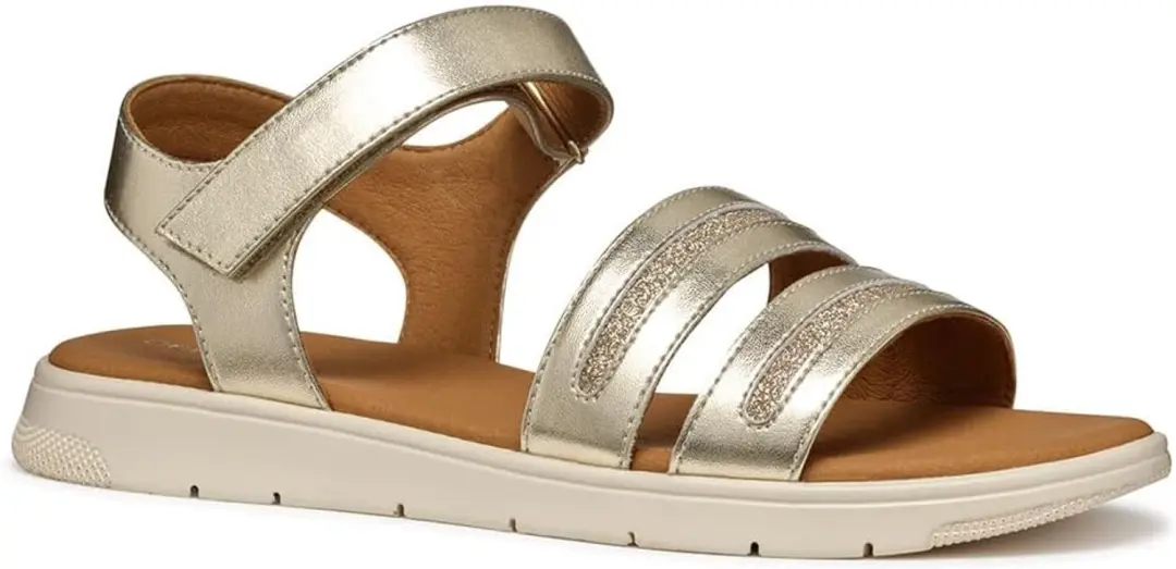 Geox D Dandra EFlat Dames Sandalen Goud Maat 35