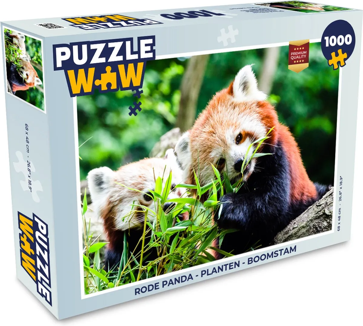 PuzzleWow Rode Panda Boomstam Legpuzzel 1000 Stuks