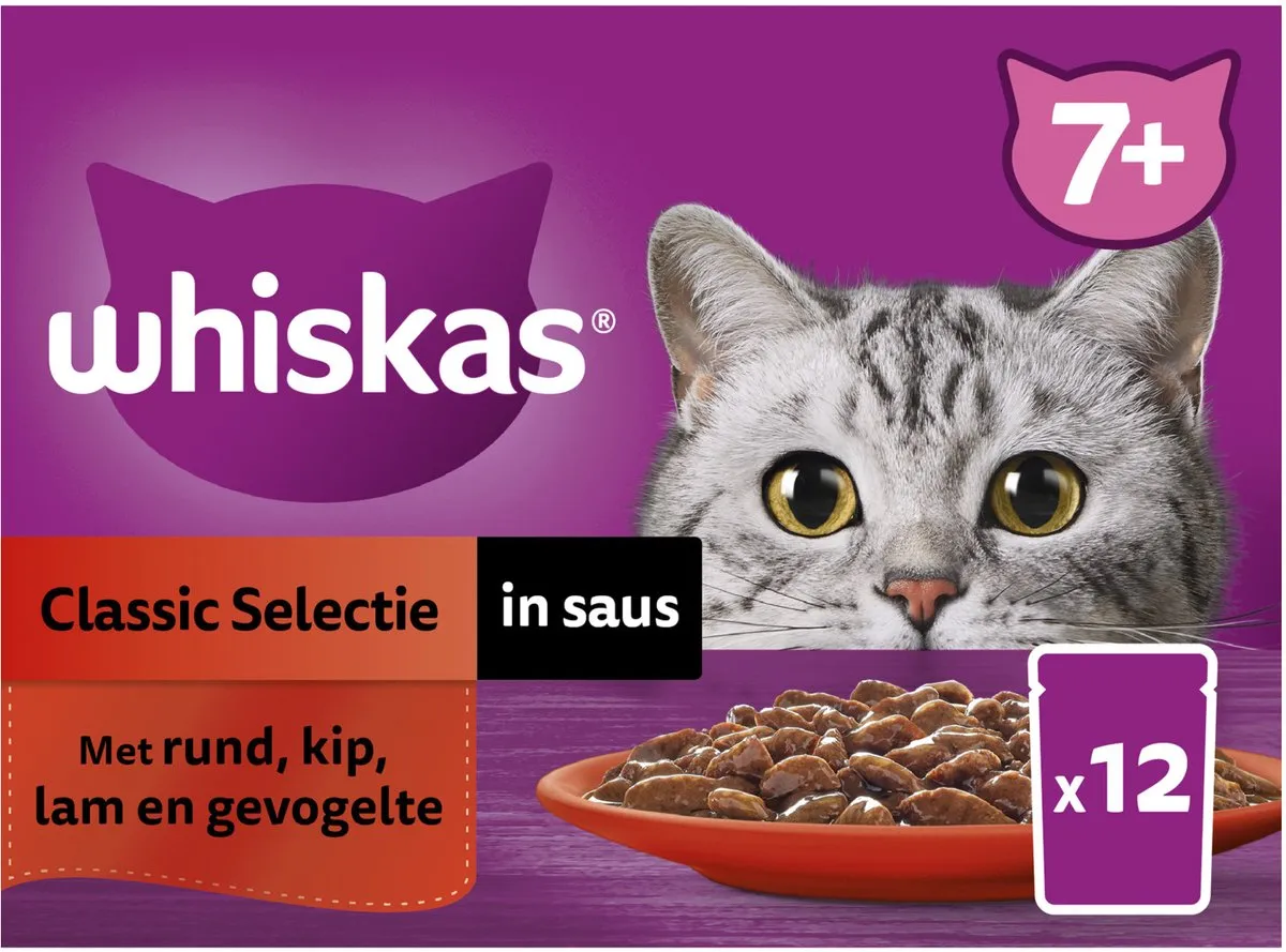 Whiskas Multipack Senior Classic Selectie in Saus - 12x85g