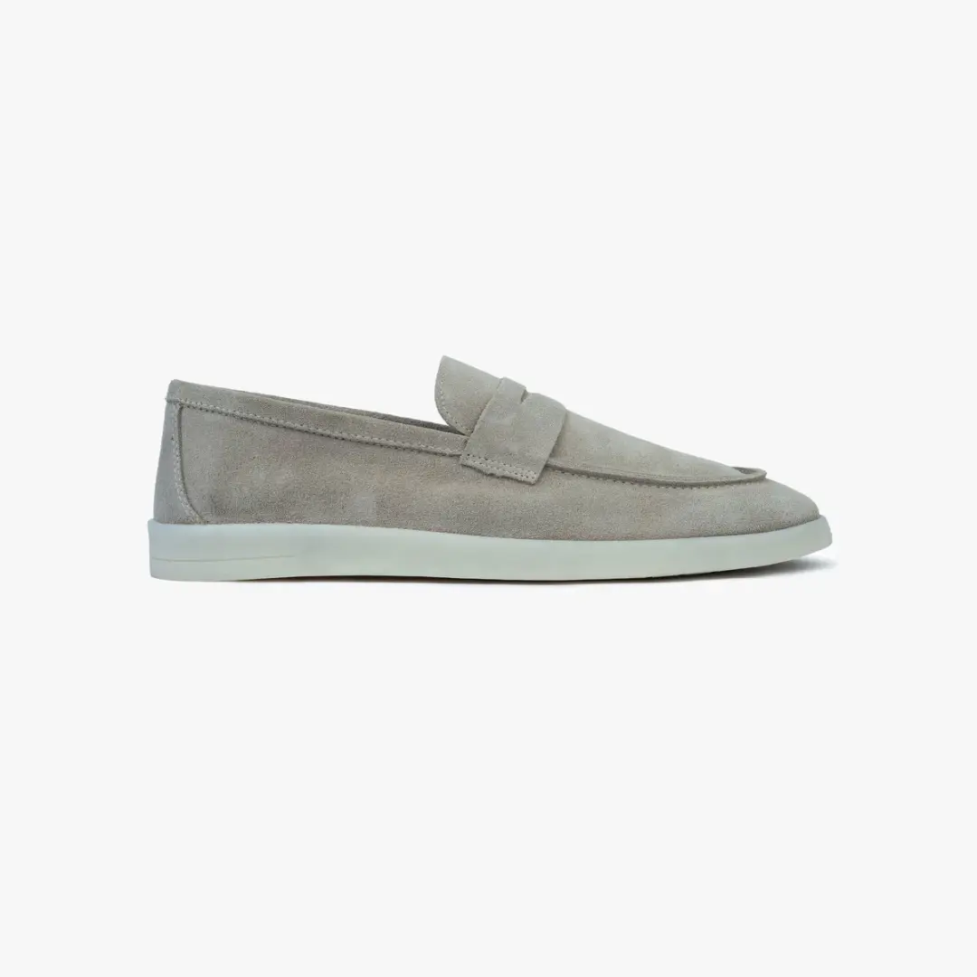 Omnio milan loafers heren stone suède