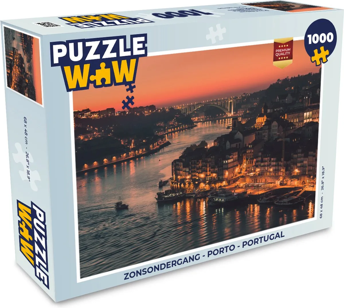 PuzzleWow Zonsondergang Porto Portugal Legpuzzel 1000 Stuks