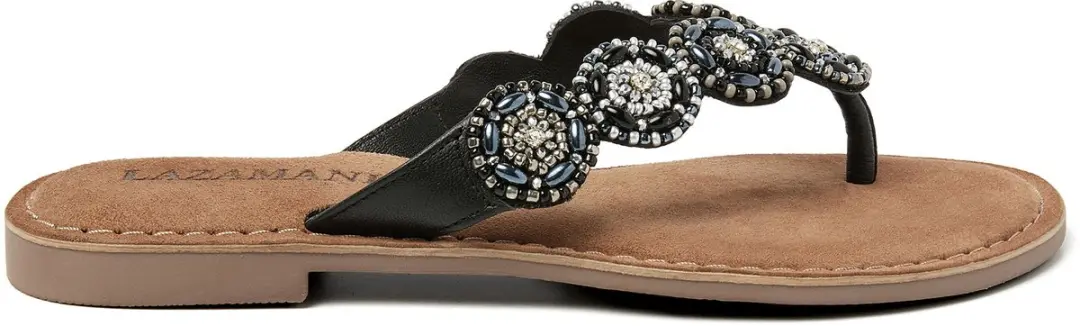 Lazamani - Soe Leren Dames Slippers Black - Maat 37 - afbeelding 6 van 6