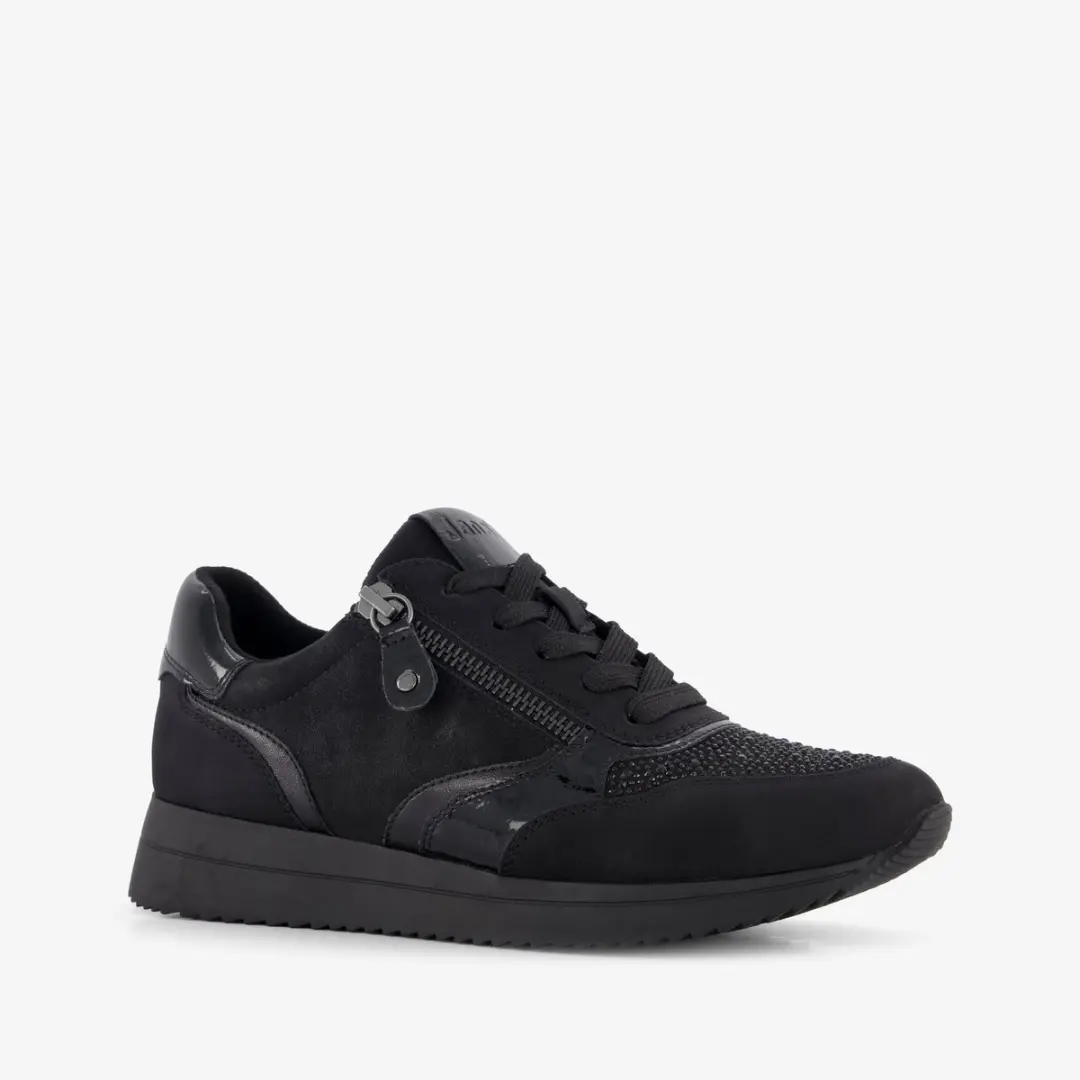Jana dames sneakers met H leest zwart - Maat 38 - Uitneembare zool