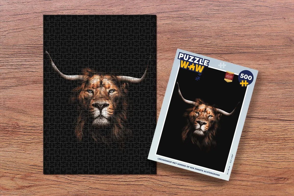 PuzzleWow Leeuw Legpuzzel 500 Stuks - Multicolor