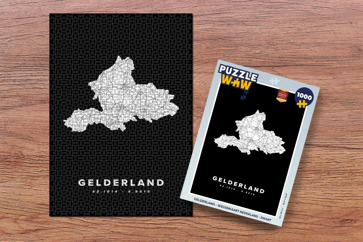 PuzzleWow Wegenkaart Nederland Legpuzzel 1000 Stuks - Multicolor