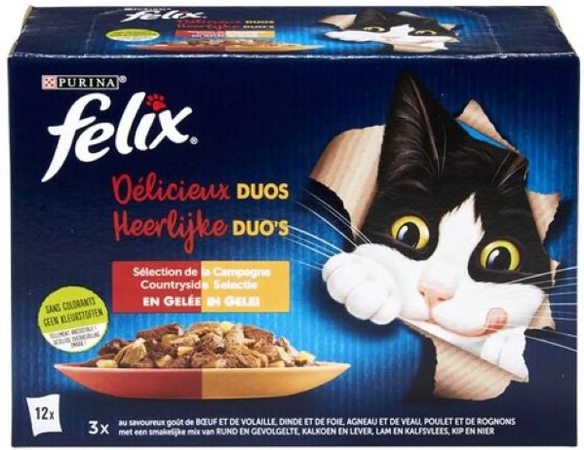 Felix Duo's Countryside Selectie Natvoer Gelei 6x72 Stuks