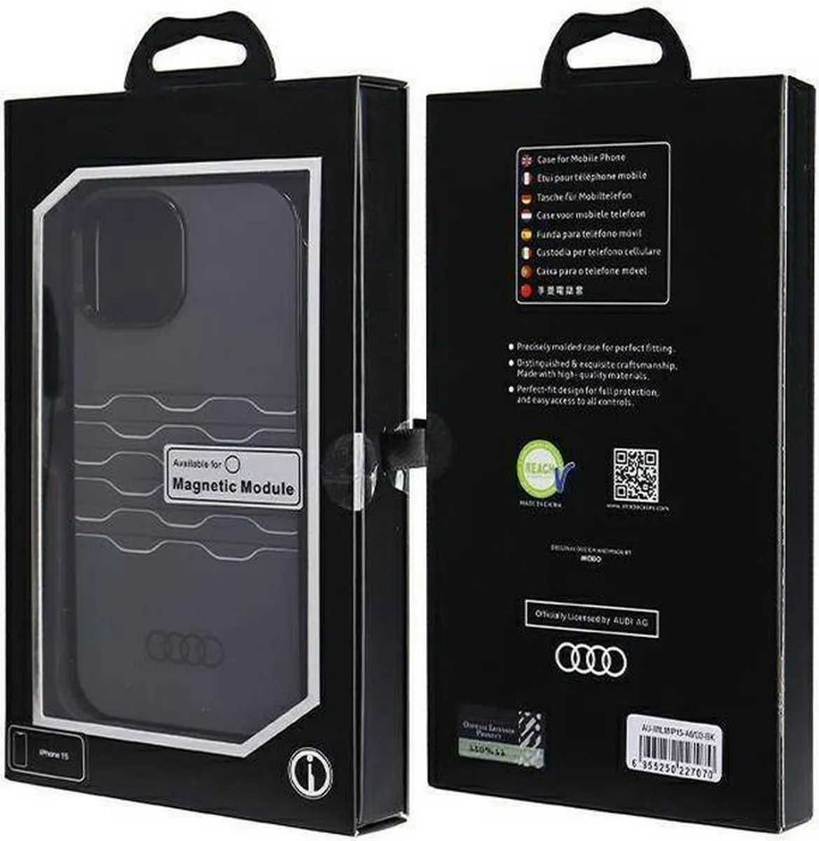 Audi IML Grille Pattern Back Case MagSafe - iPhone 15 - Zwart - afbeelding 4 van 6