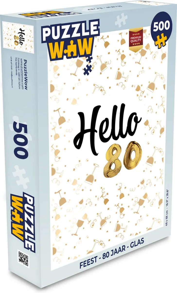 PuzzleWow Feest 80 Jaar Legpuzzel 500 Stuks