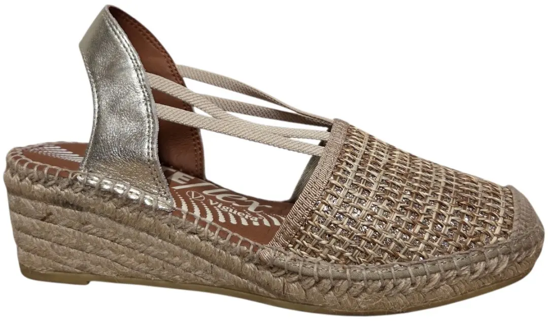 Viguera 2294 Leonor Oro Sandaletten Beige Goud Leer Dames