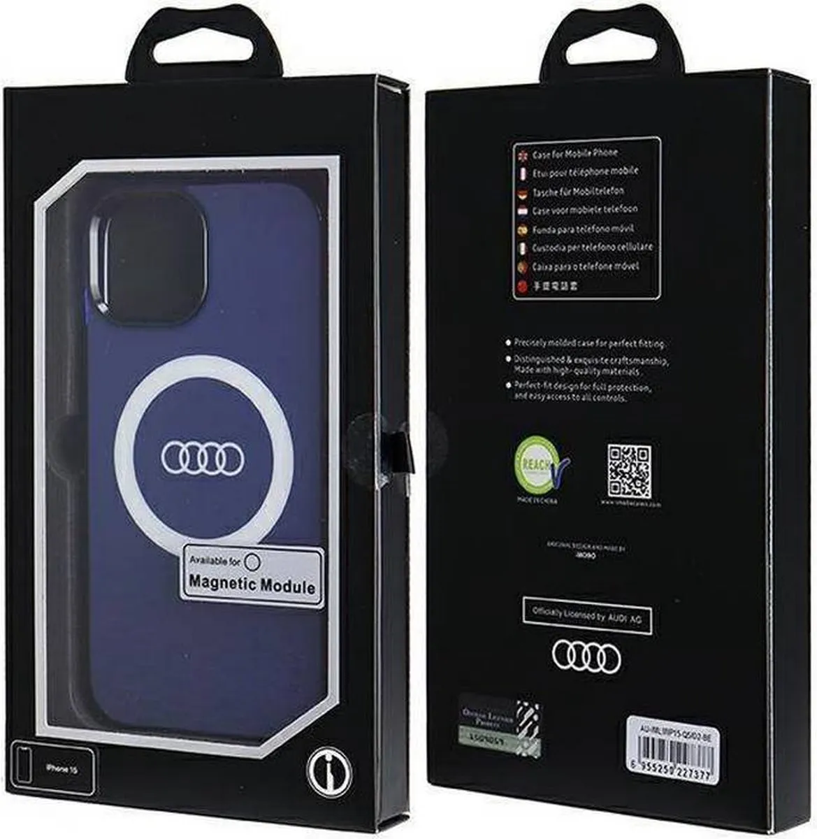 Audi IML Big Logo Hoesje - Blauw - iPhone 15 MagSafe