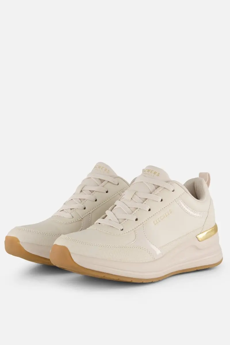 Skechers Billion 2 Fine Shine Wedge Sneakers beige