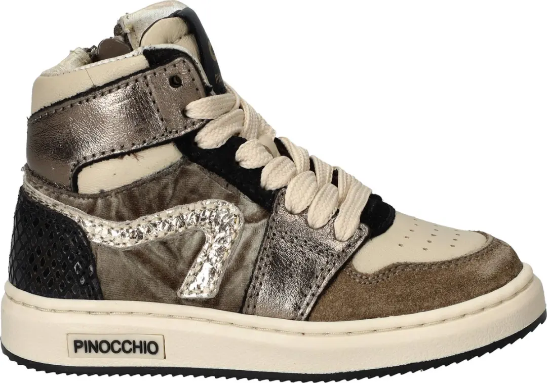 Pinocchio P1765 Sneakers Meisjes - Taupe Maat 25