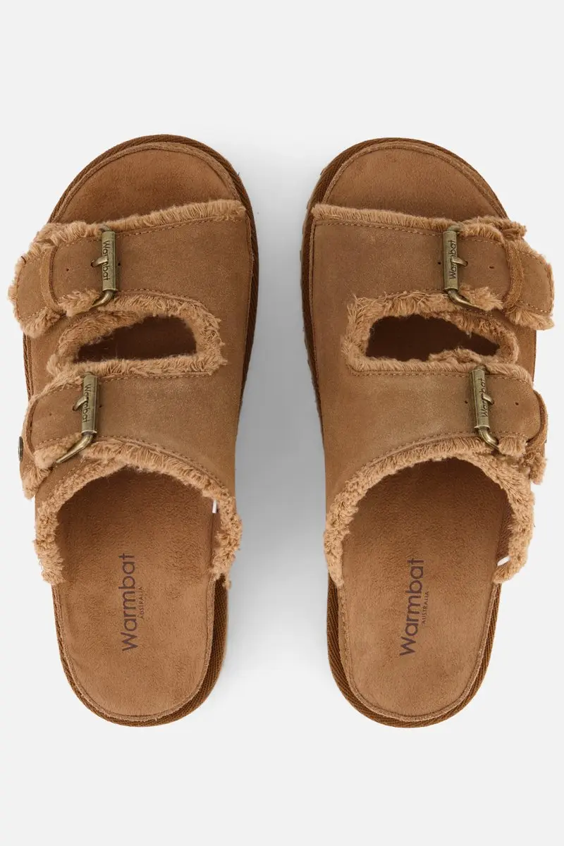 Warmbat Dysart Suede Dames Sandalen Cognac - afbeelding 3 van 6