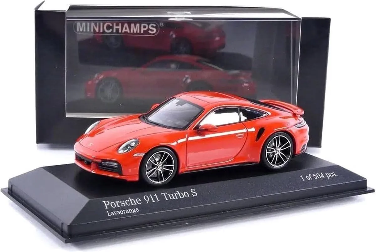 Porsche 911 Turbo S Minichamps 1:43 Model - Lava Orange