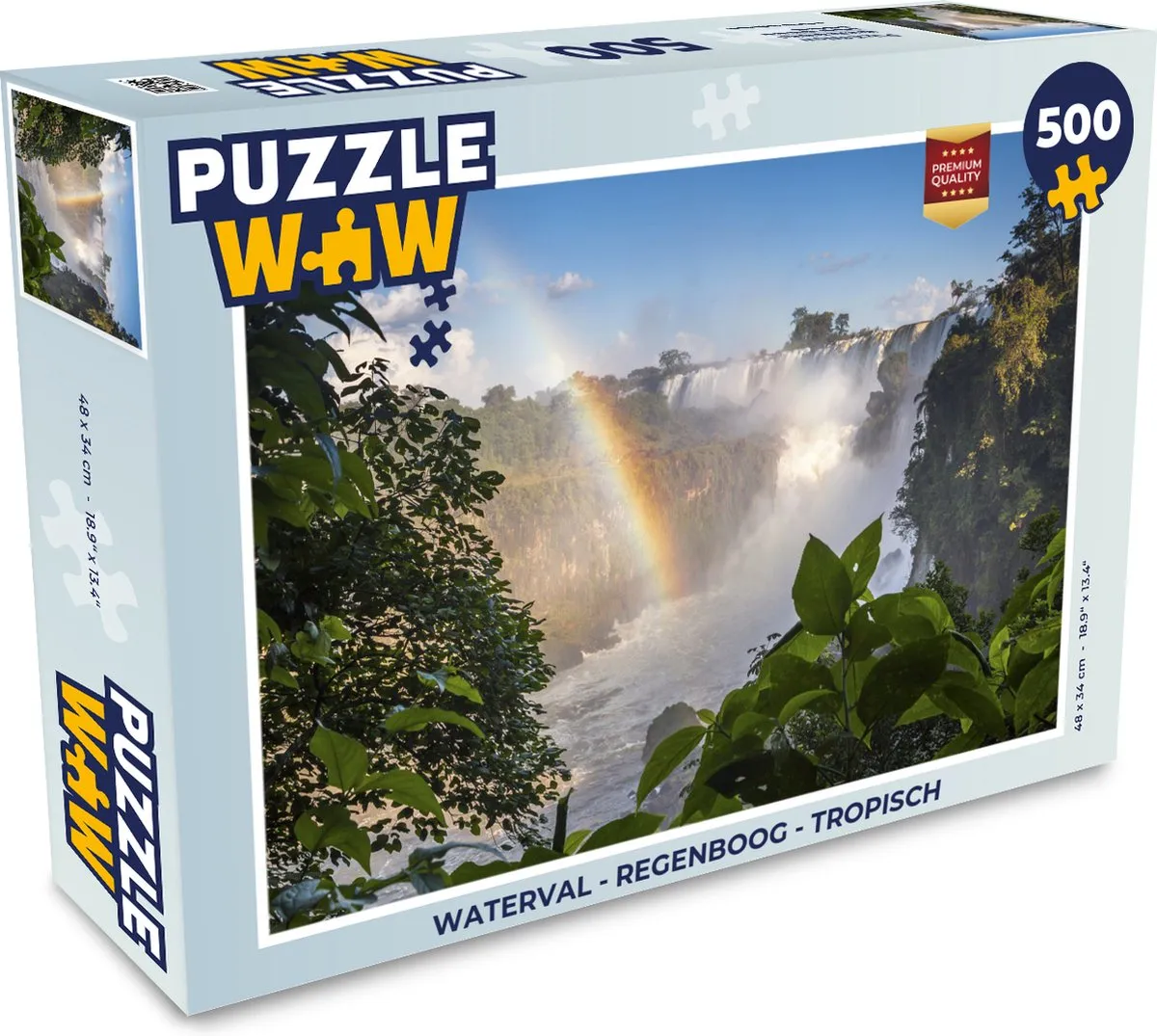 PuzzleWow Waterval Regenboog Legpuzzel 500 Stuks
