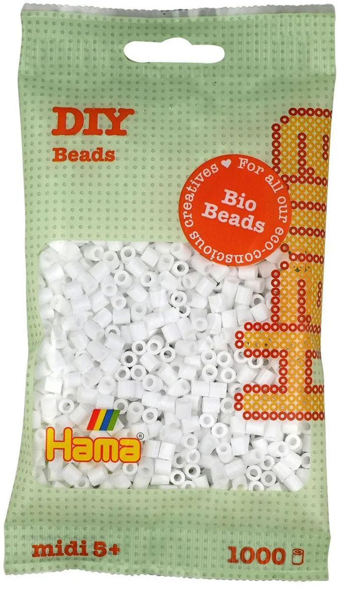 Hama Midi Bio Strijkkralen Wit