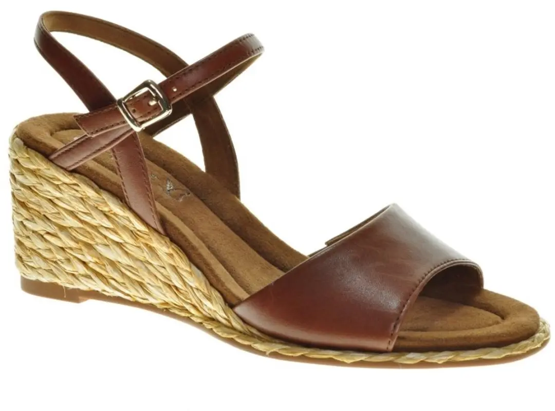 Caprice Sandalen Cognac Nappa Wedge maat 39 - afbeelding 2 van 6