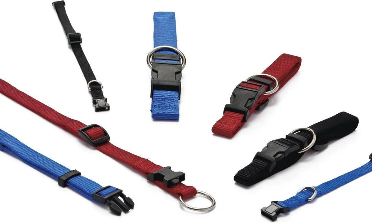 Beeztees Nylon Halsband Verstelbaar 30-45x15cm - Zwart