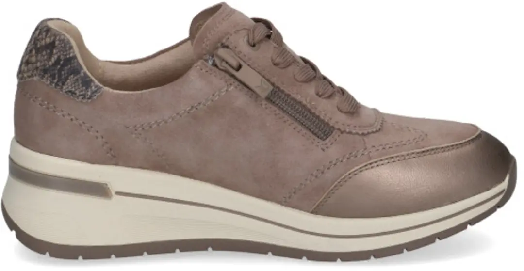 Caprice art. 9-23302-47 345 taupe dames sneaker veter/rits maat 40 - afbeelding 2 van 6