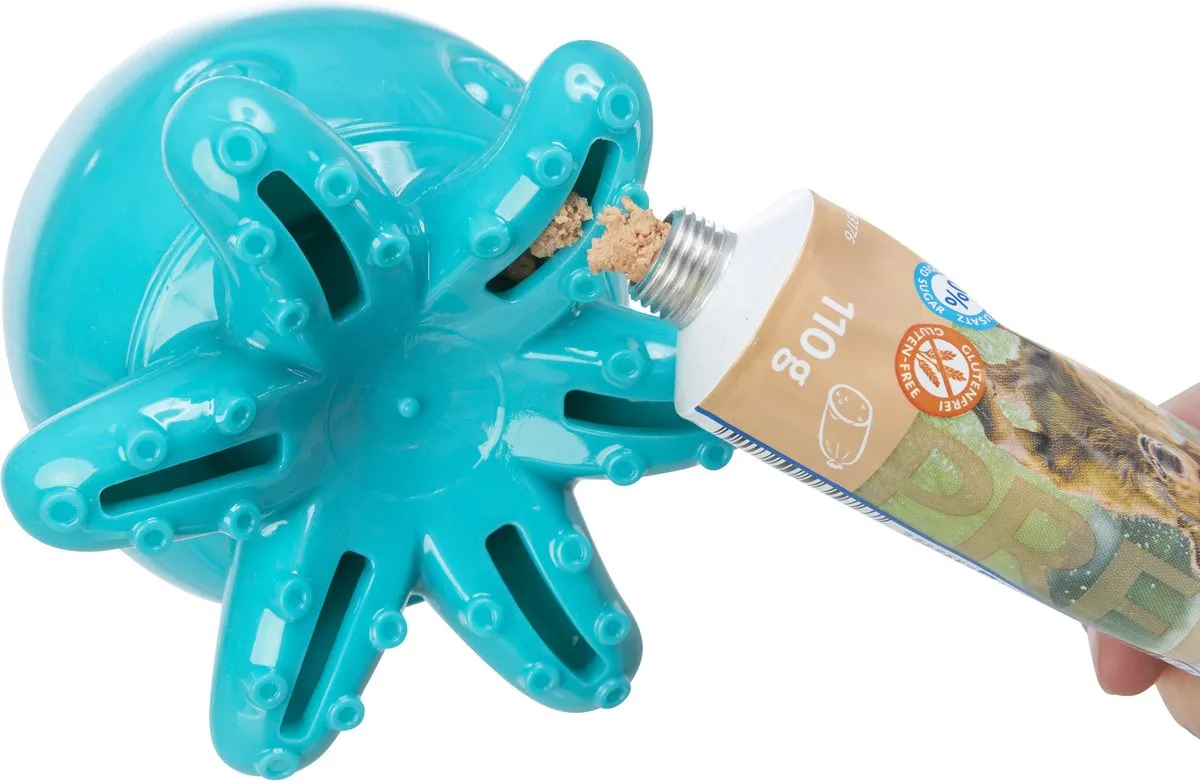 Trixie Honden Snack Octopus TPR - 11 cm - Blauw