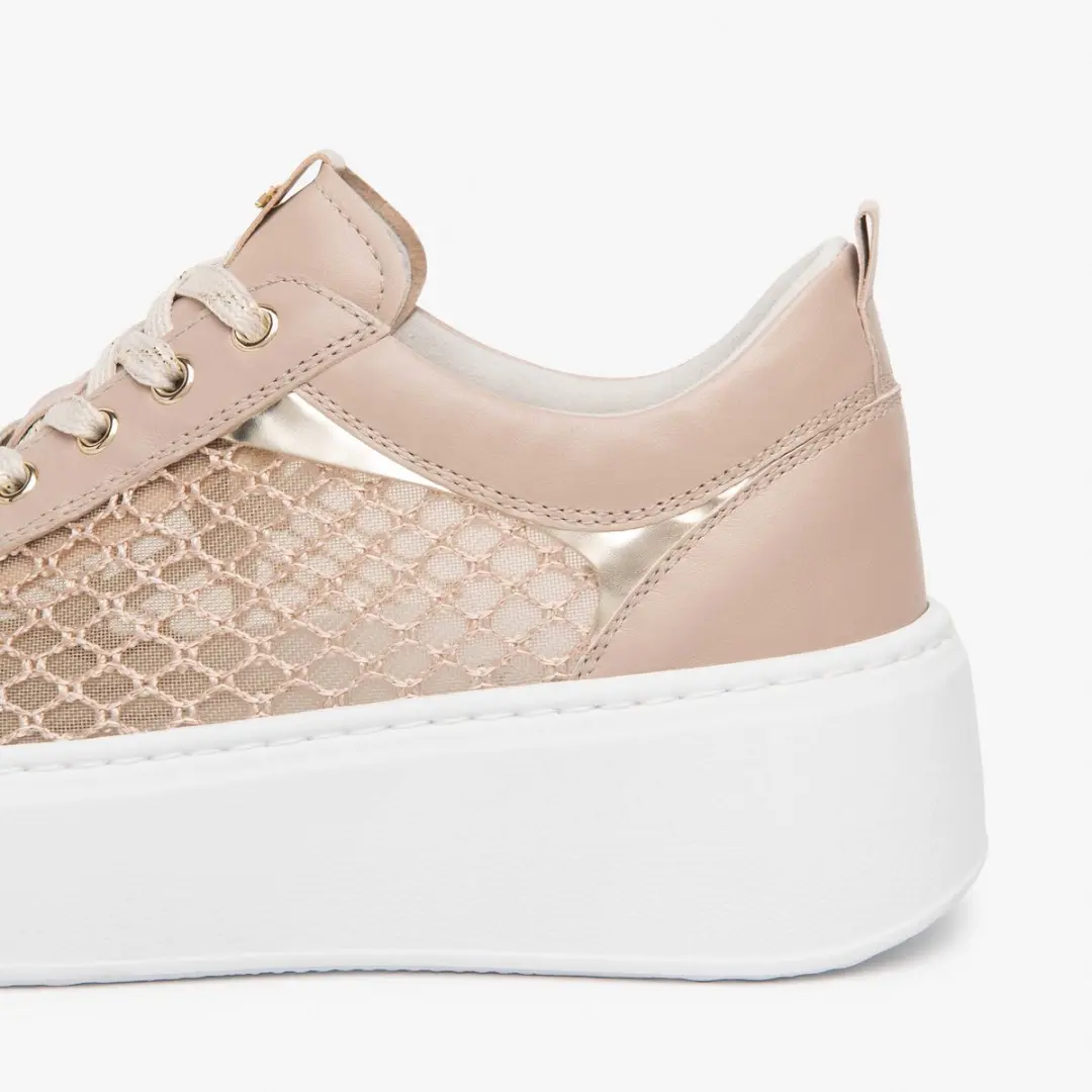 Sneakers Nerogiardini Nappa Pandora T.Palladium Net Rosa T.Brill Platino