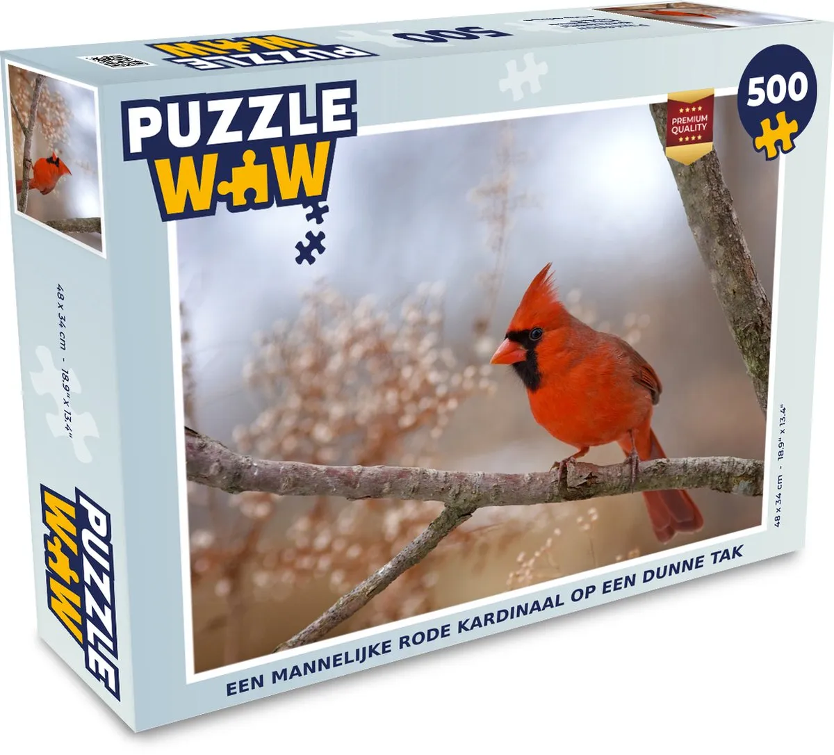 PuzzleWow Legpuzzel Kardinaal 500 Stuks