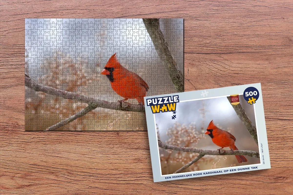 PuzzleWow Legpuzzel Kardinaal 500 Stuks - Multicolor