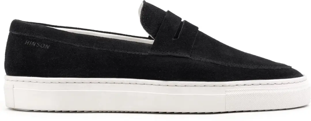 Hinson malton saddle loafers heren zwart suède