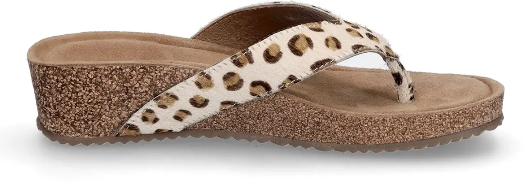 Leia Dames Slippers Ponyhaar Beige - afbeelding 3 van 6