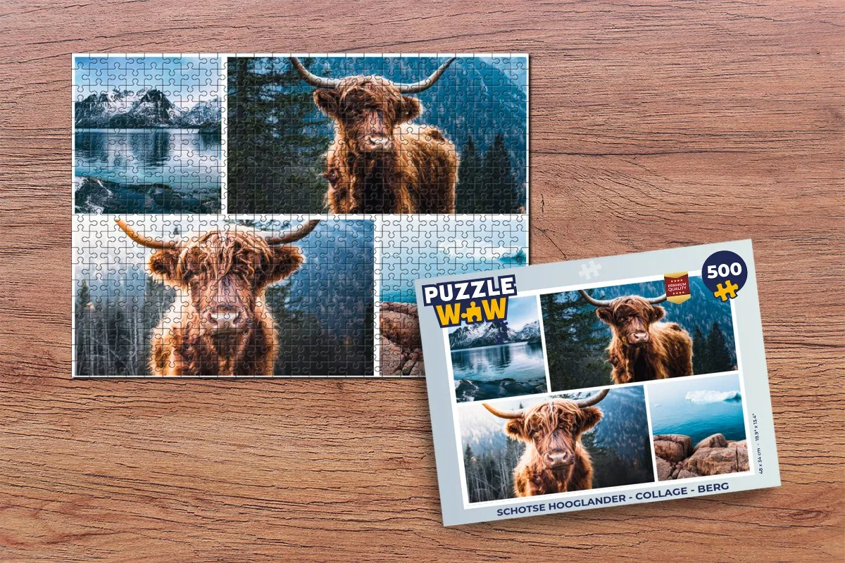 PuzzleWow Schotse Hooglander Legpuzzel 500 Stuks - Multicolor