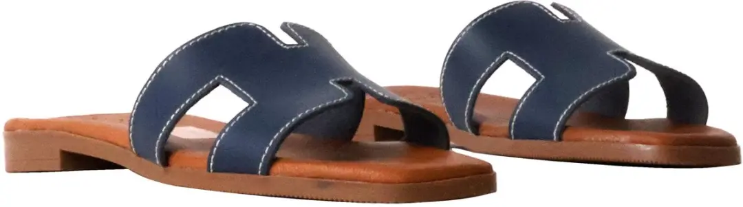 Platte leren sandalen